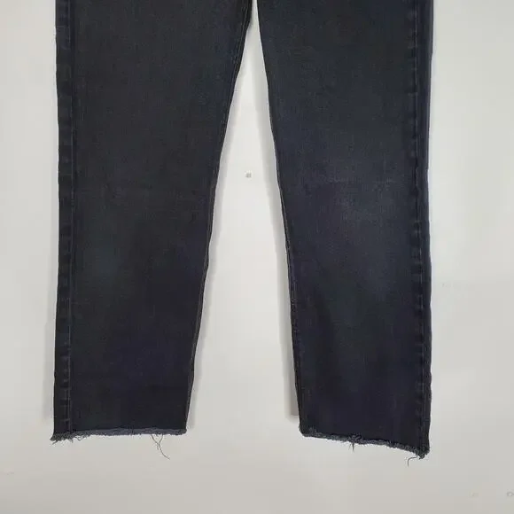 Frank & Eileen Monaghan Italian Vintage Denim Crop Jeans Black High Rise Size 28 - Picture 5 of 10